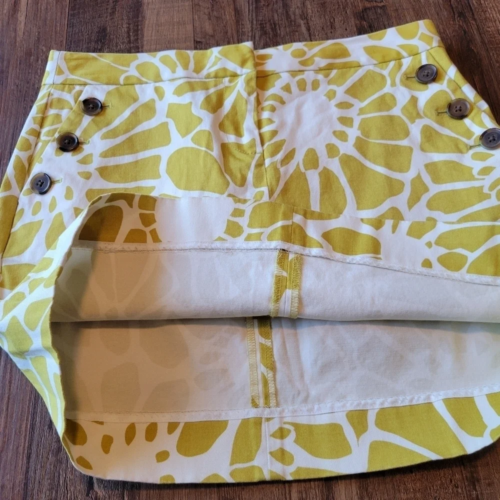 J Crew Floral Yellow White Skirt